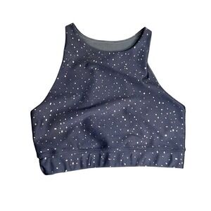 Peloton High Neck Sports Bra Speckled Dot Print‎ Athletic Workout Top Size S